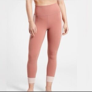 Athleta elevation rib trim 7/8 tight leggings  Palermo/orchid pink size M- EUC